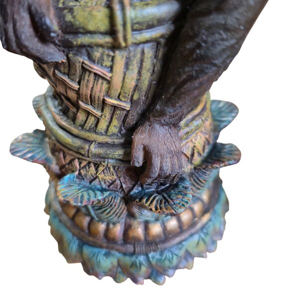 Vtg 2 Pc Speak No Evil Bell Hop Carnival Butler Monkeys Candle Holders 8” - Picture 9 of 13